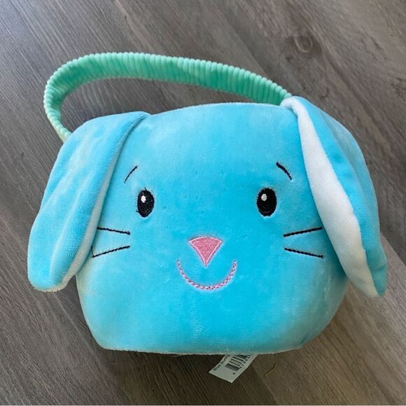 Easter Basket Soft Bunny Blue Rabbit Kids Plush - Picture 1 of 10